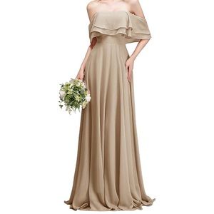 Chiffon Bridesmaid Off The Shoulder Dress